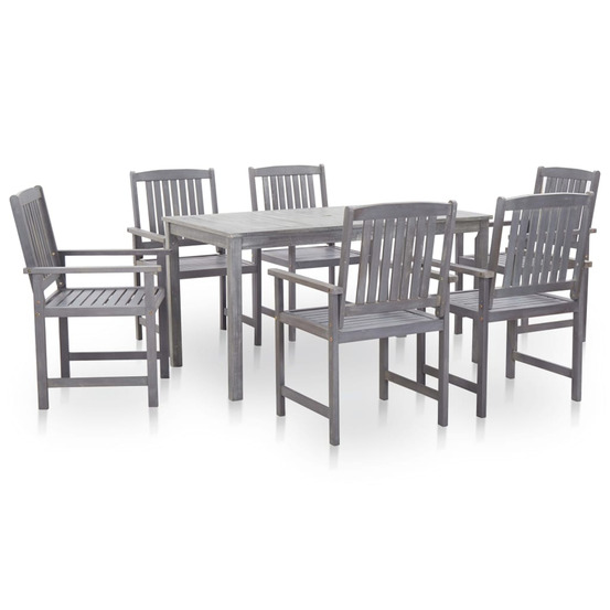 Ensemble à manger d'extérieur 7 pcs bois d'acacia massif