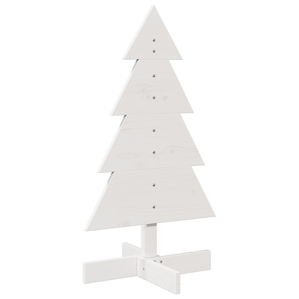 Arbre de noël en bois pour décoration blanc 80 cm pin massif