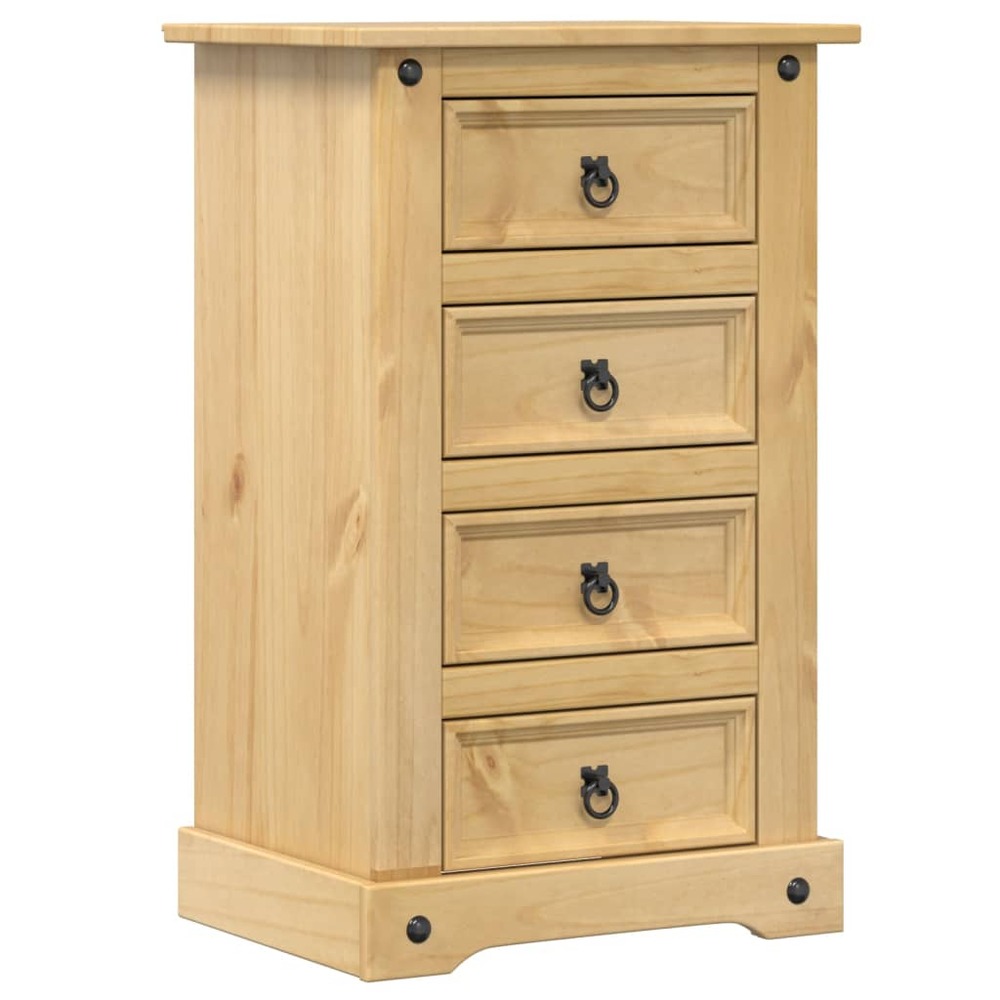 Table de chevet corona 53x39x84 cm bois de pin massif