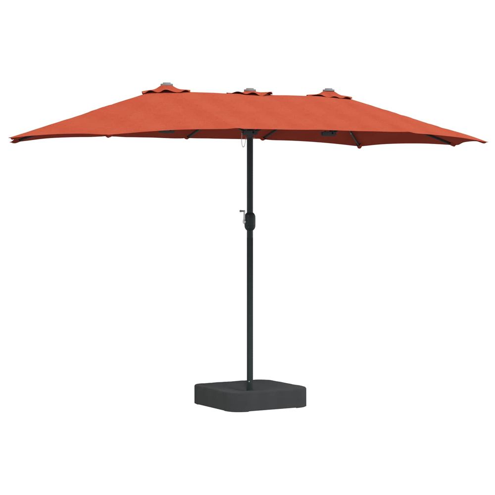 Parasol de jardin terre cuite 385 x 209 x 244 cm polyester
