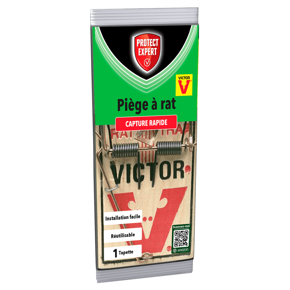 Protect expert piège à rats - 1 tapette - socle bois certifié fsc - armement facile - réutilisable - capture rapide