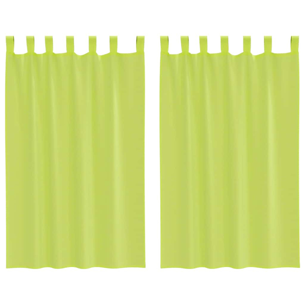 Rideaux en voile avec passants 2 pcs vert pomme