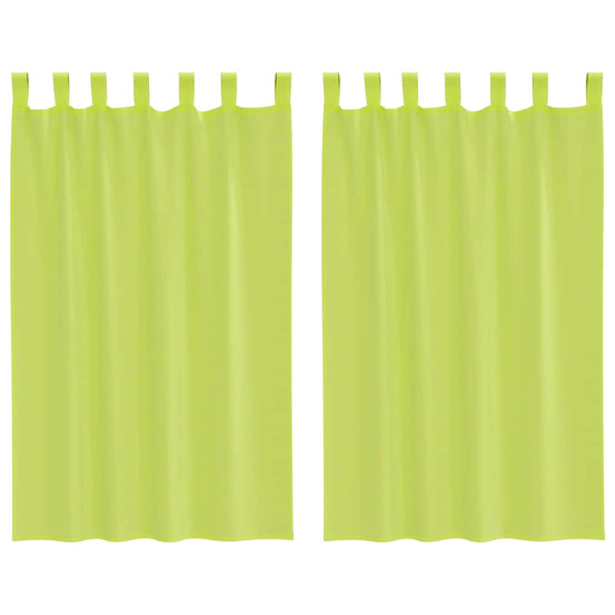 Rideaux en voile avec passants 2 pcs vert pomme