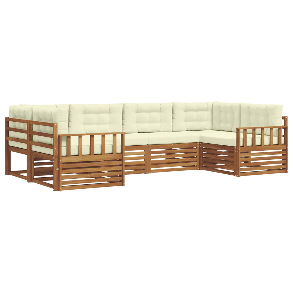 Ensemble de canapés d'extérieur 6 pcs naturel et crème