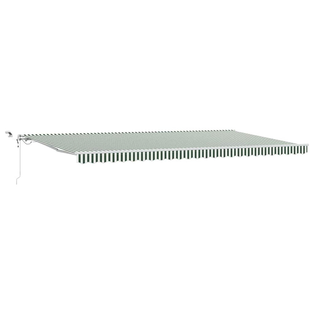Auvent rétractable vert, blanc 600 × 350 cm tissu, métal