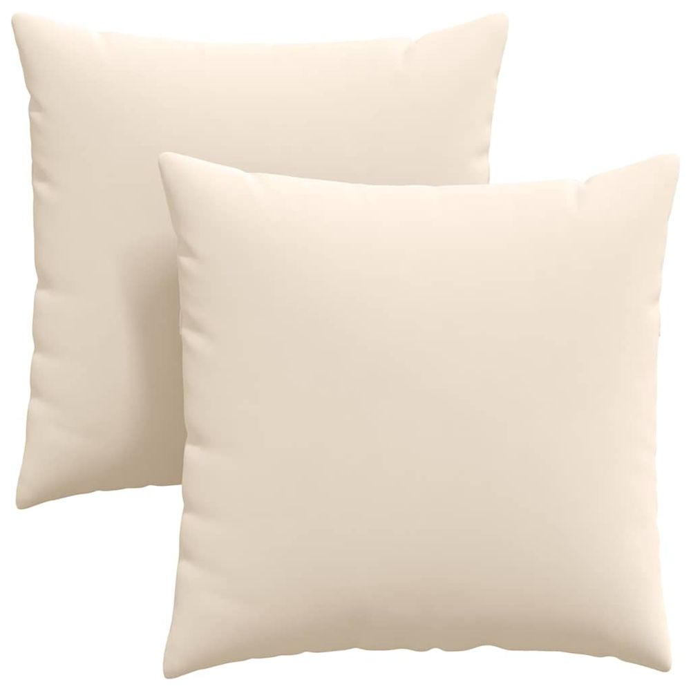 Coussins de canapé 2 pc tissu beige 60 x 60 cm
