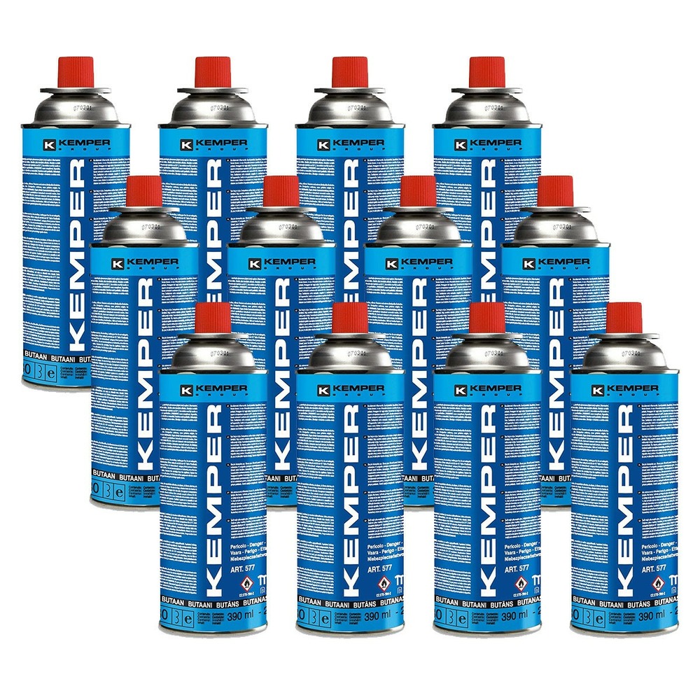 Pack de 12 bouteilles de gaz cartouche gaz kemper 220g butane un2037
