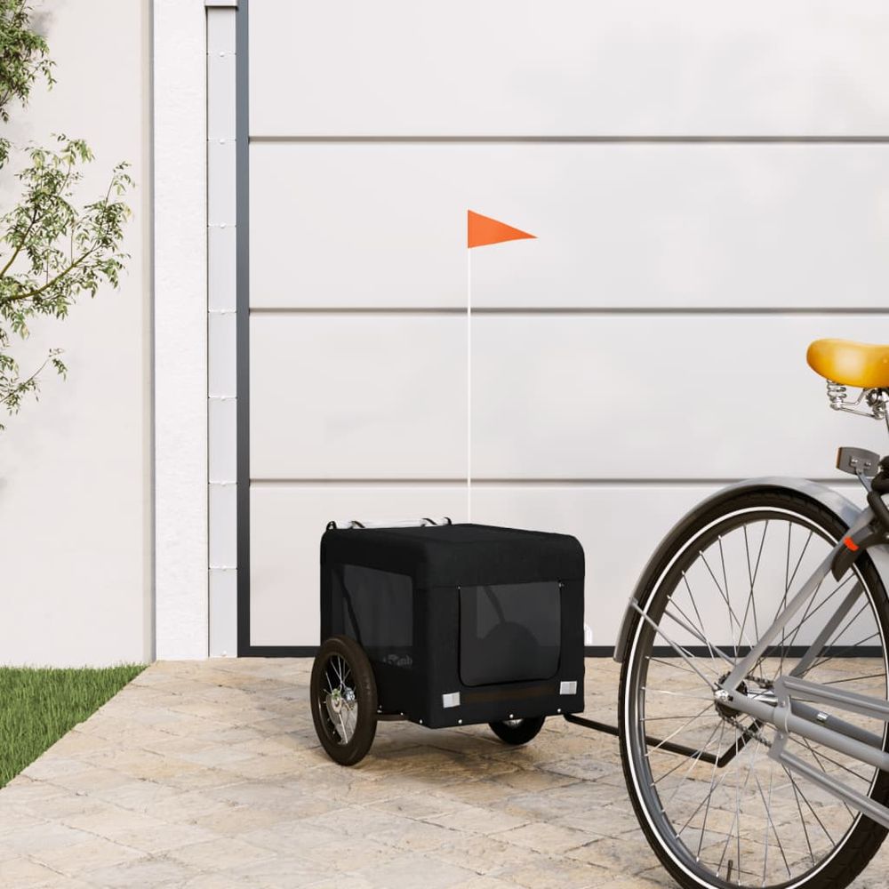 Remorque vélo pour petit chien 30kg transport sécurisé balades noir