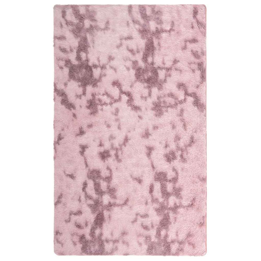 Tapis shaggy à poils longs navarra rose poudré 80x150 cm