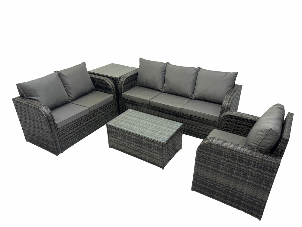 Ensembles de meubles de jardin 6 places ensemble de canapés en rotin avec chaise inclinable canapé 3 places table d'appoint