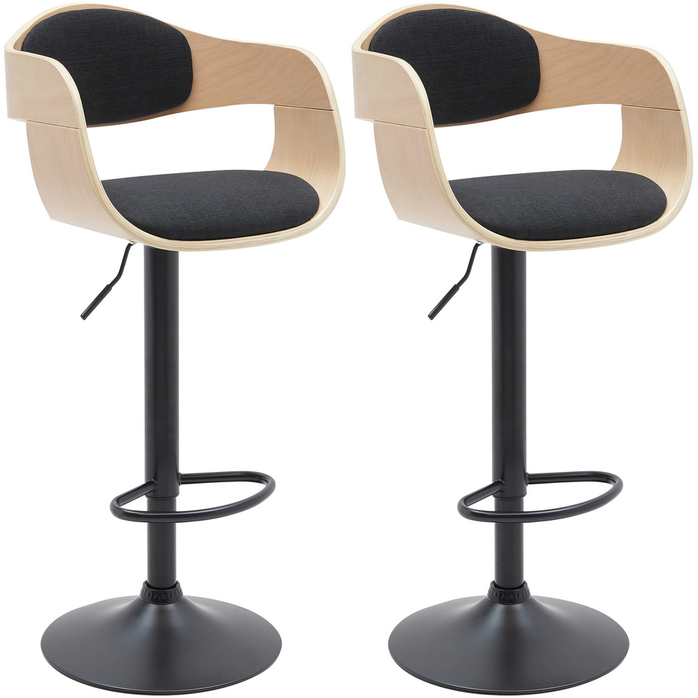 Lot de 2 tabourets de bar kingston b tissu
