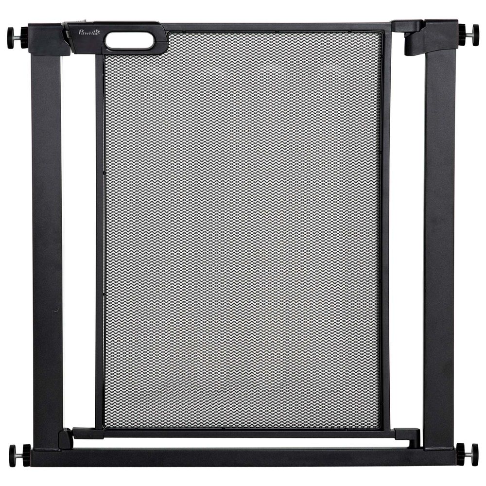 Barrière de sécurité acier chiens fermeture automatique montage pression 75-82x76cm noir - comfortxl pet living