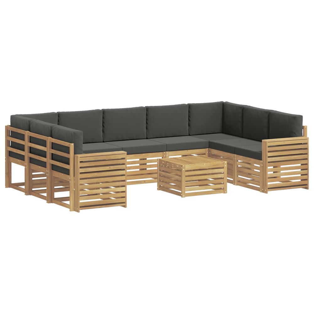 Ensemble de canapés d'extérieur 10 pc blanc et anthracite