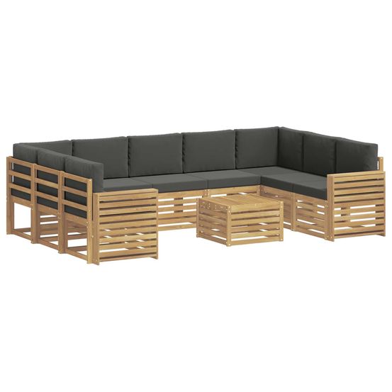 Ensemble de canapés d'extérieur 10 pc blanc et anthracite