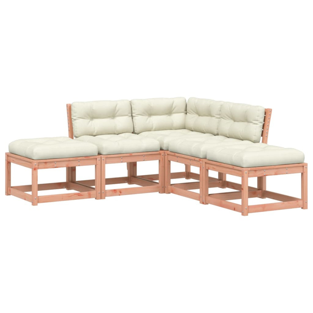 Salon de jardin 5 pcs avec coussins bois massif douglas