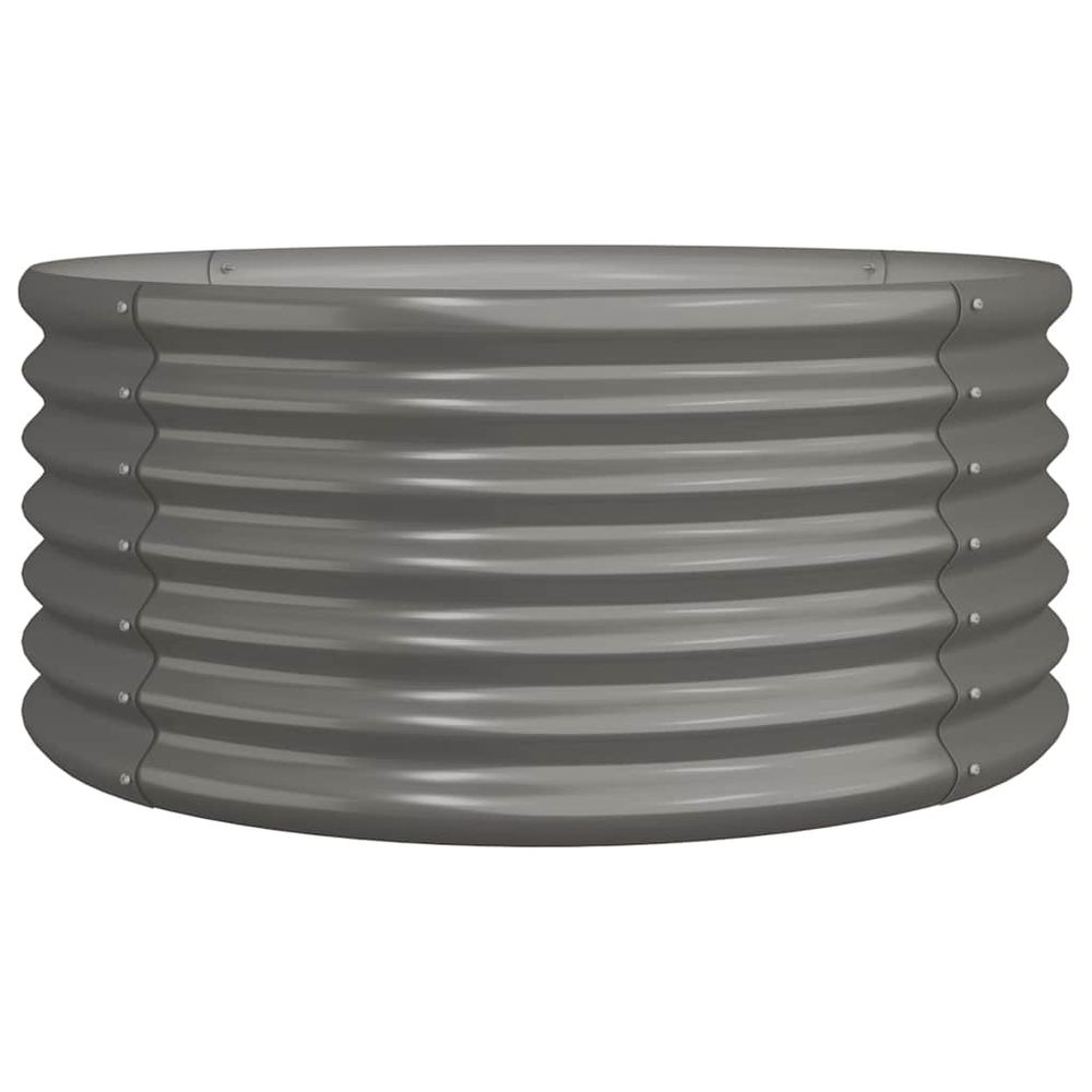 Jardinière de jardin acier galvanisé 80x80x36 cm gris