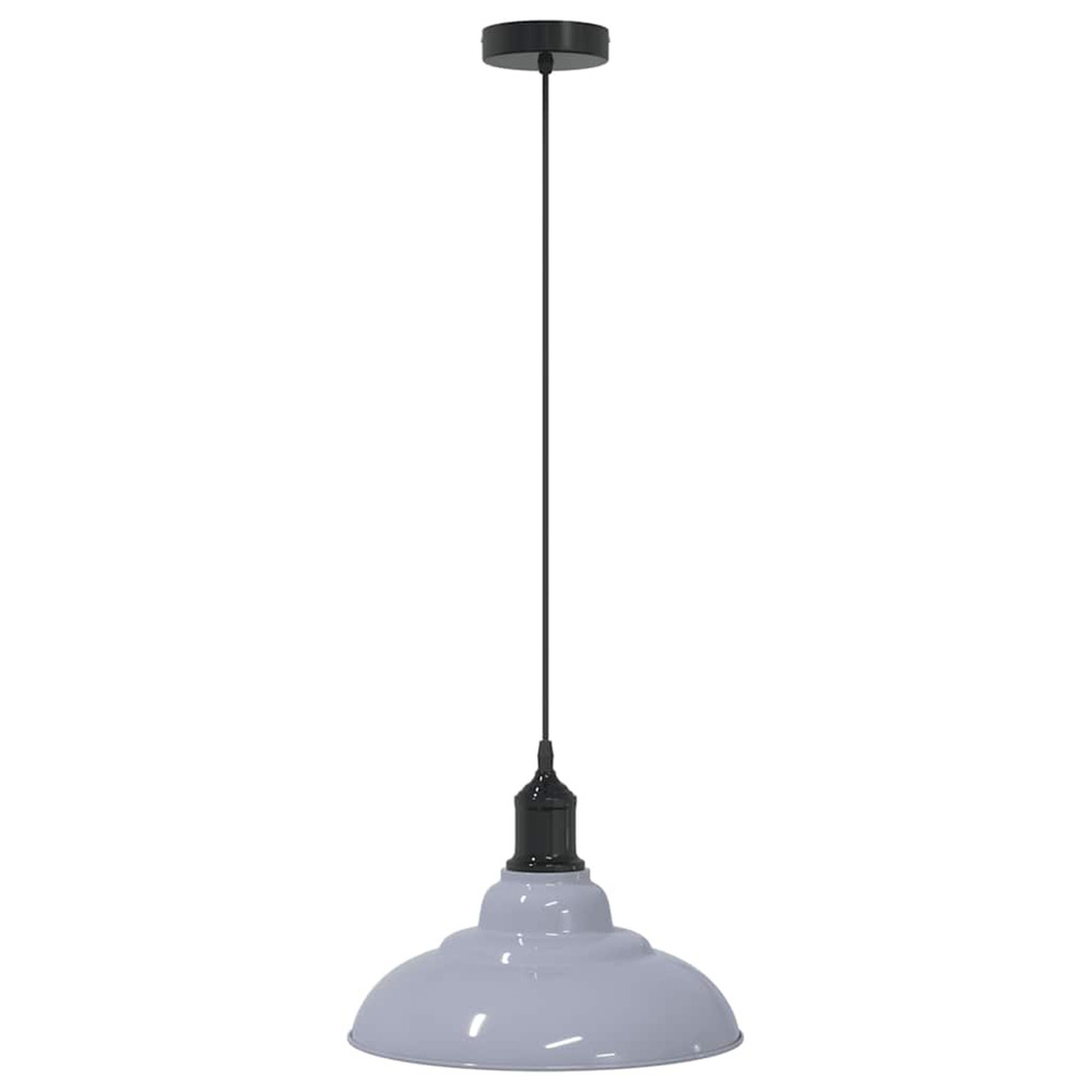 Lampe suspendue réglable hauteur e27 gris brillant ø 31cm métal