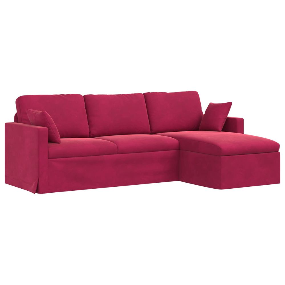 Canapé bordeaux 228 x 134 x 80 cm velours