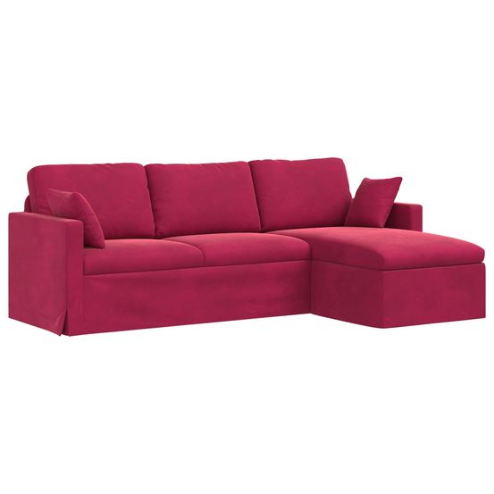 Canapé bordeaux 228 x 134 x 80 cm velours