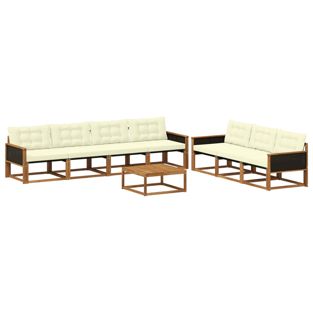 Ensemble de canapés d'extérieur 8 pcs naturel et crème