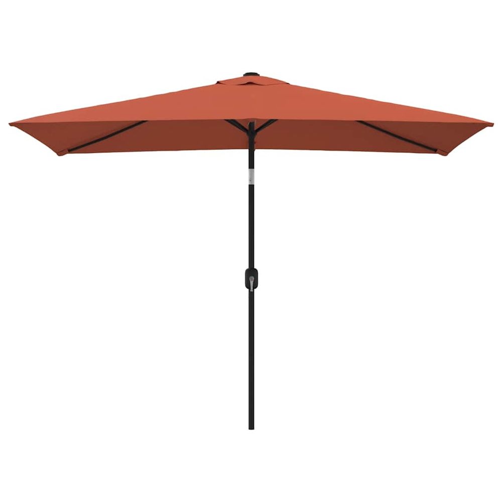 Parasol d'extérieur avec mât en métal 300x200 cm terre cuite