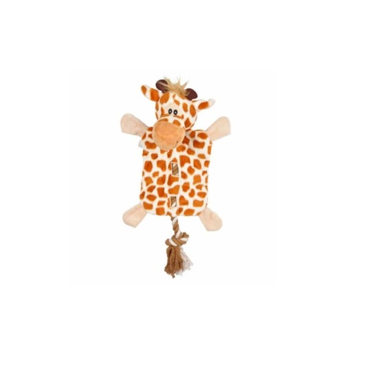 Jouet peluche girafe et corde pour chien