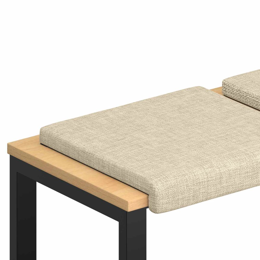 Coussin de banc 2 pc tissu crème profondeur 35 cm