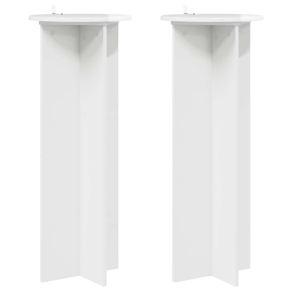 Support de plante 2 pièces blanc brillant ø40 x 100 cm