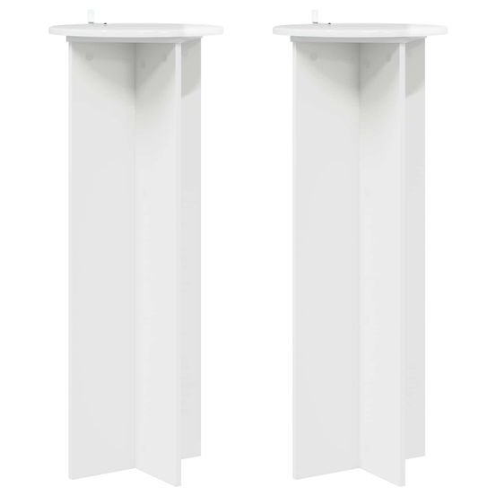 Support de plante 2 pièces blanc brillant ø40 x 100 cm