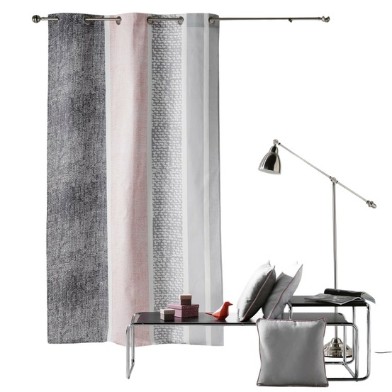 Rideau à oeillets 140 x 240 cm textilio rose