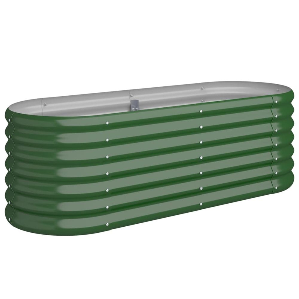 Lit surélevé de jardin acier galvanisé 114x40x36 cm vert