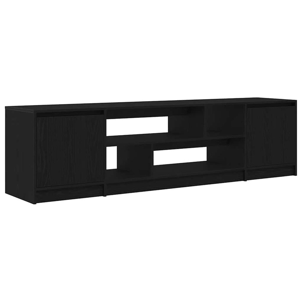 Meuble tv chêne noir 188,5x41x50 cm bois d'ingénierie
