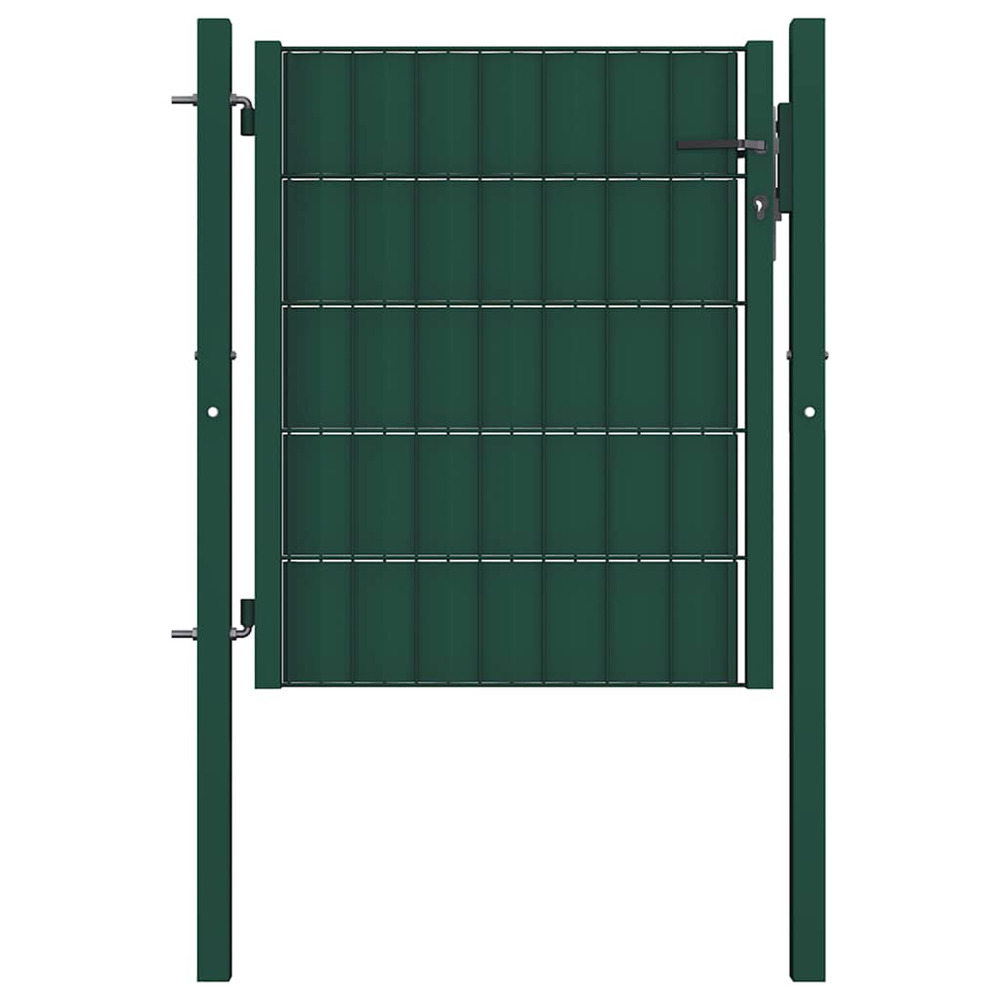 Portail de clôture en pvc et acier 100 x 81 cm vert