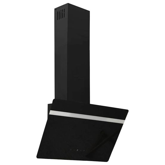 Hotte murale 60 cm acier et verre trempé noir