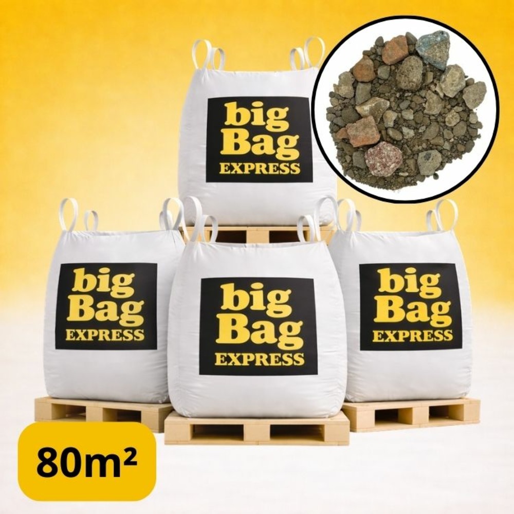 Pack 4 x big bag de +/- 1,5t gnt ou tout-venant recyclé ø 0/20 c - livraison premium