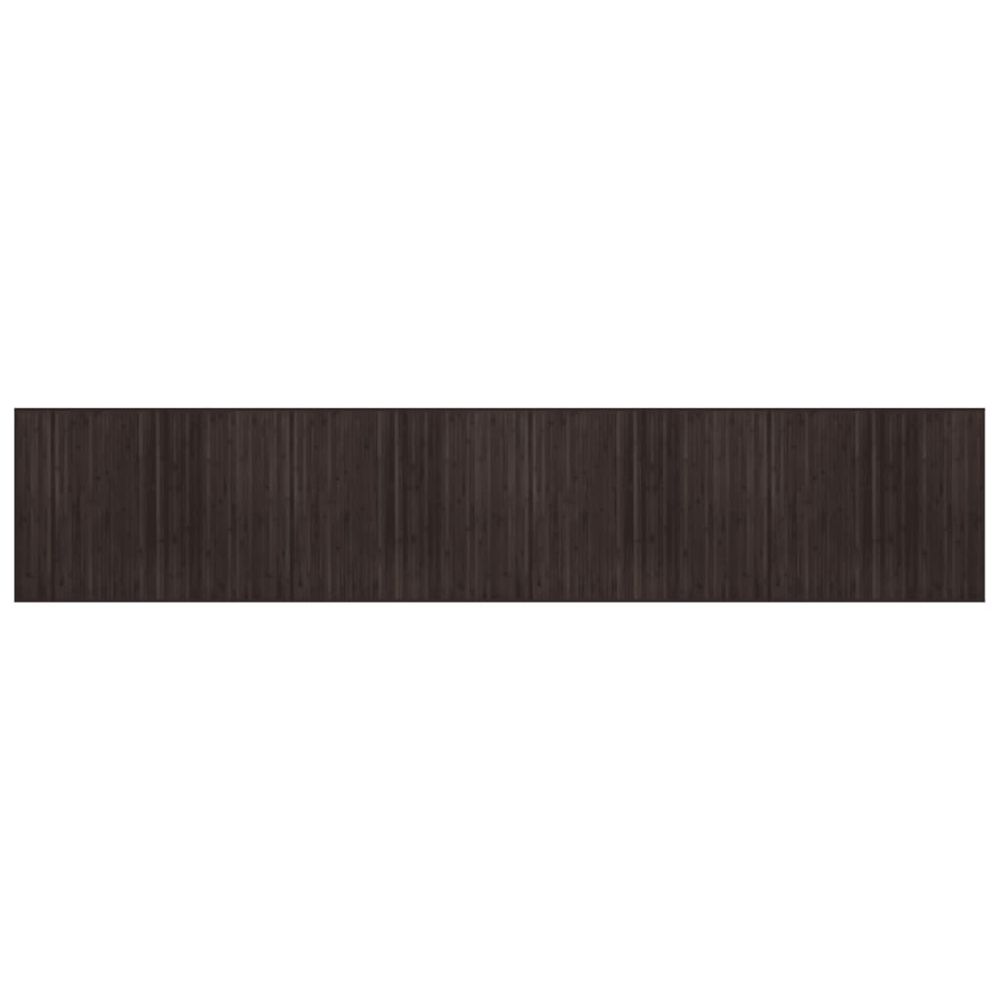 Tapis rectangulaire marron foncé 80x400 cm bambou