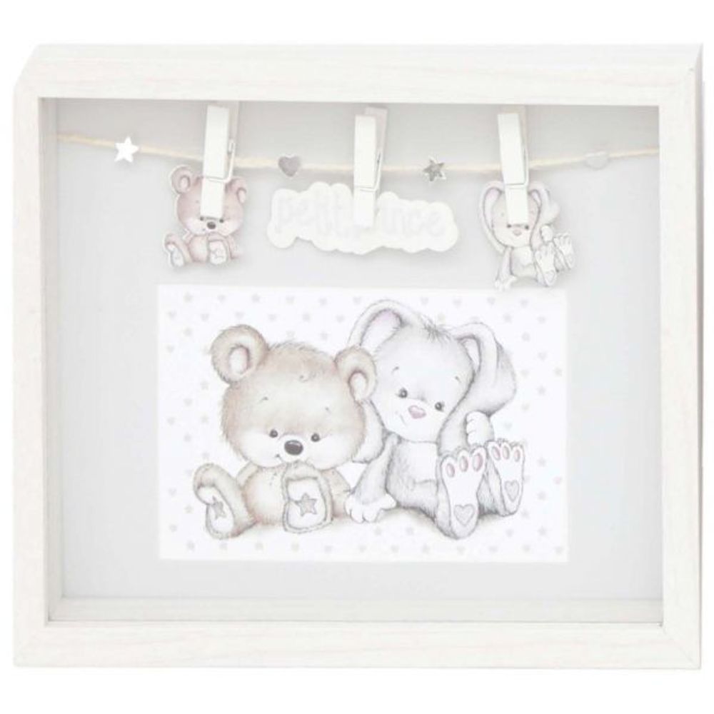 Cadre blanc en bois bébé pour photo 10 x 15 cm petit prince