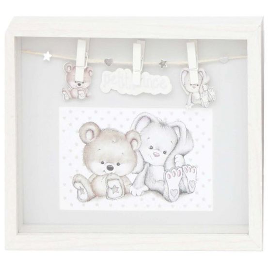 Cadre blanc en bois bébé pour photo 10 x 15 cm petit prince