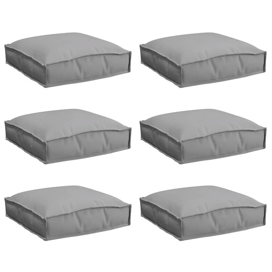 Coussin pour assise de palette 6 pcs gris 40 x 40 x 8 cm