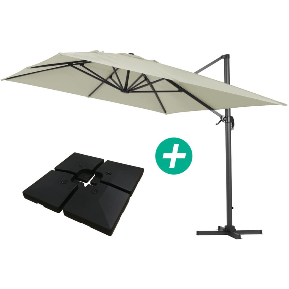 Parasol jardin déporté alu 