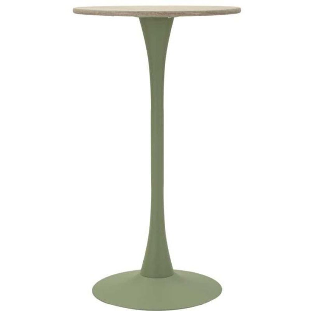 Table de bar en métal et mdf alaska 60 x 106 cm vert et crème