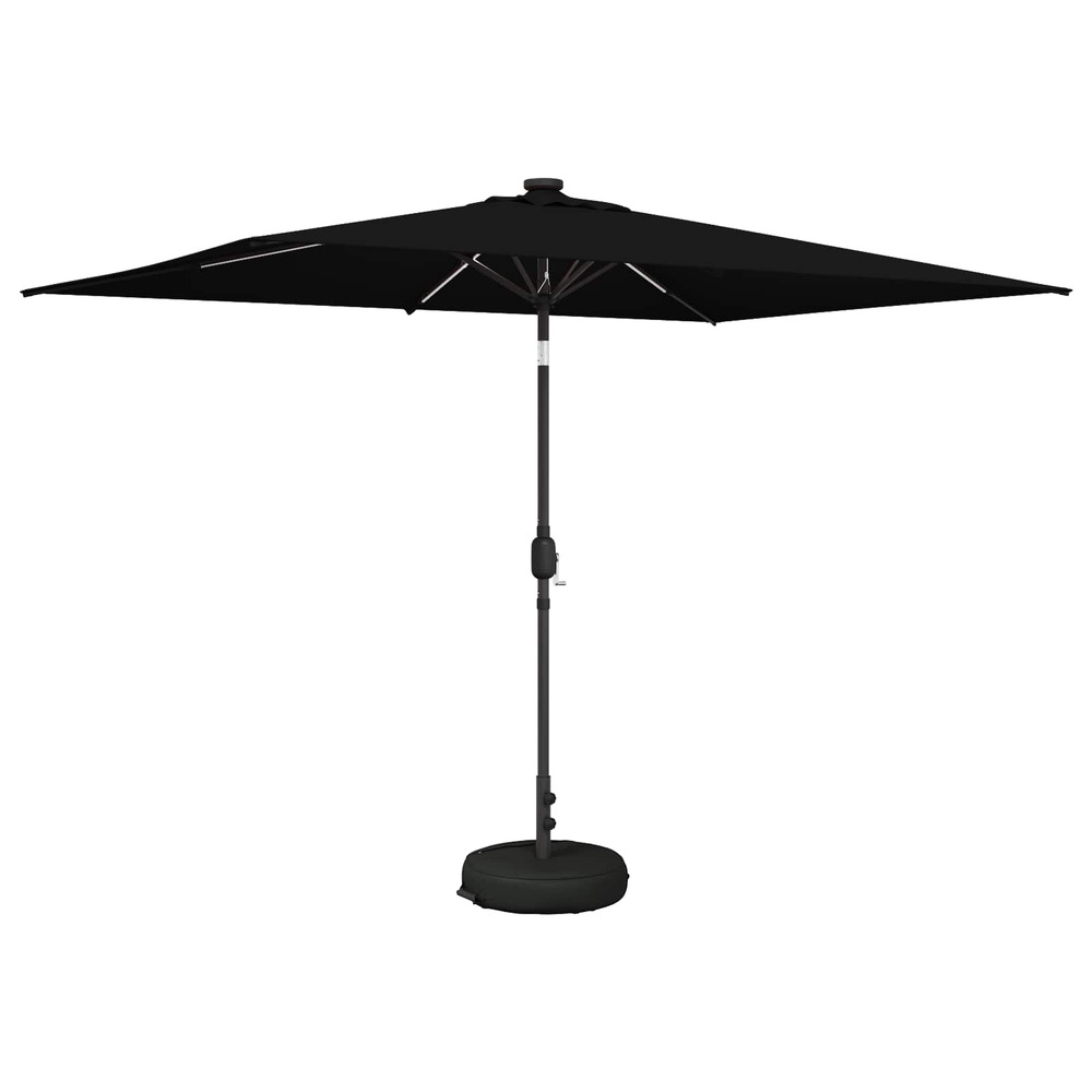 Parasol de jardin avec lampes led 200 x 300 cm polyester noir