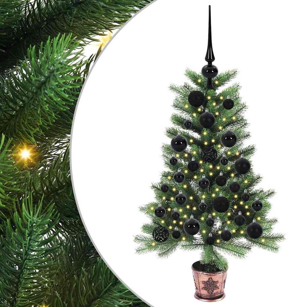 Sapin de noël avec 150 led avec support vert 90 cm pe