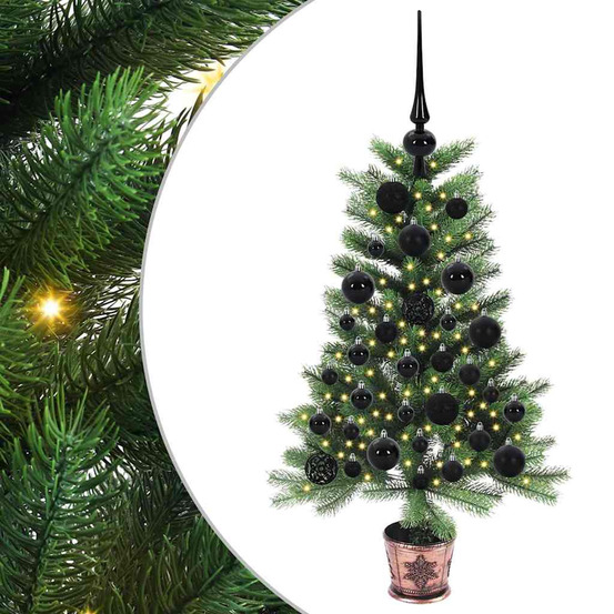Sapin de noël avec 150 led avec support vert 90 cm pe