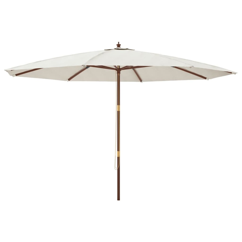 Parasol de jardin avec mât en bois sable 400x273 cm