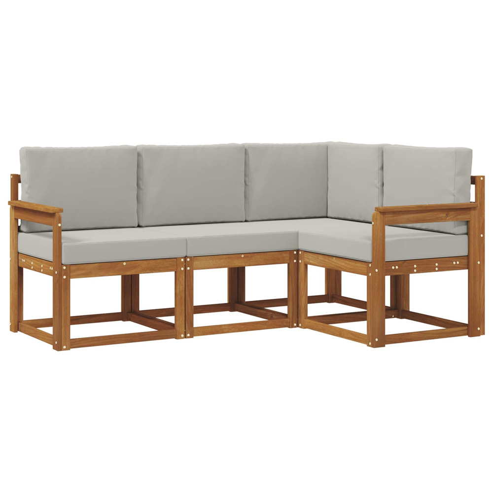 Ensemble de canapés d'extérieur 4 pcs gris naturel et clair