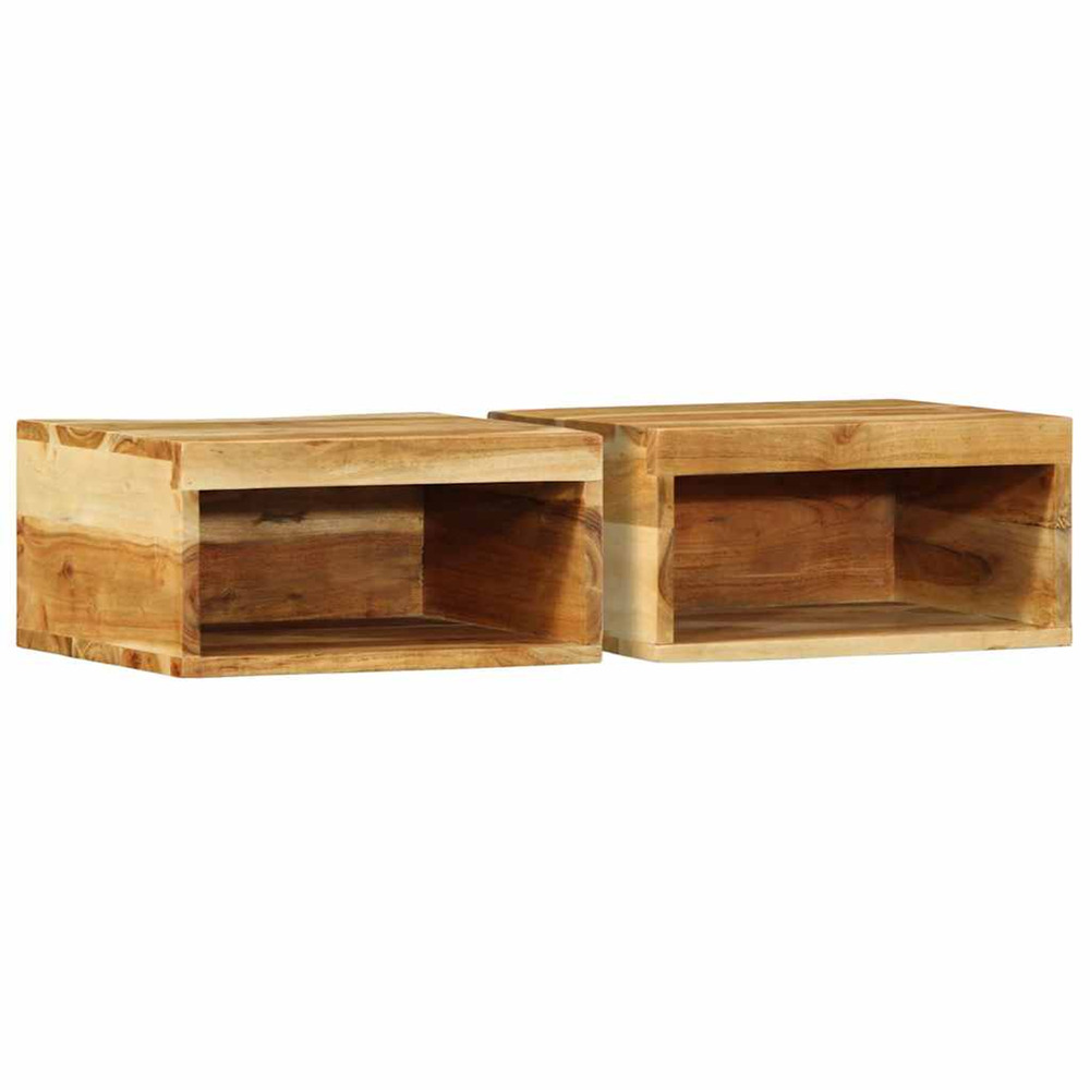 Meubles tv muraux 2 pcs bois massif d'acacia