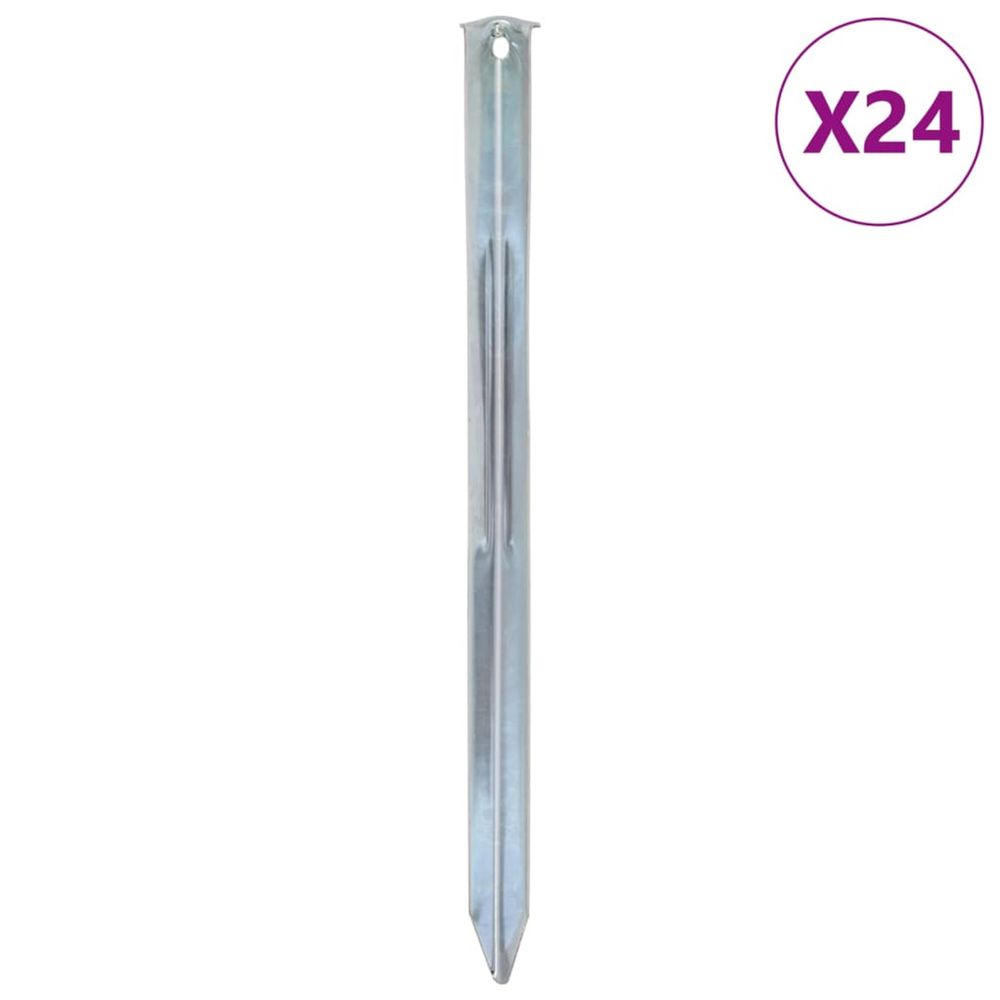 Piquets de tente 24 pcs 30 cm ø20 mm acier galvanisé