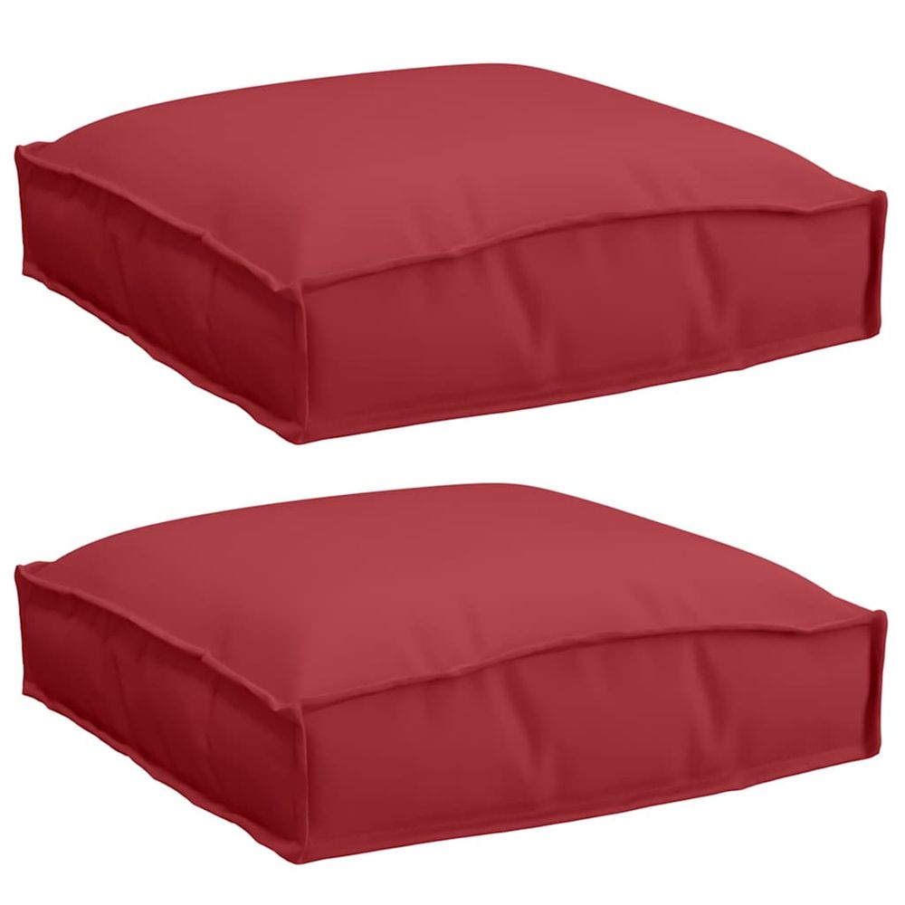 Coussin 2 pc tissu oxford bordeaux 40 x 40 x 8 cm