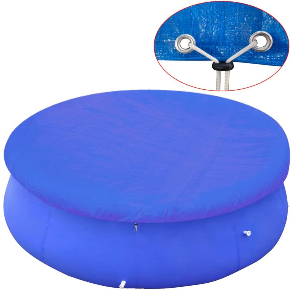 BACHE DE PISCINE EN PE RONDE 4-(868840)